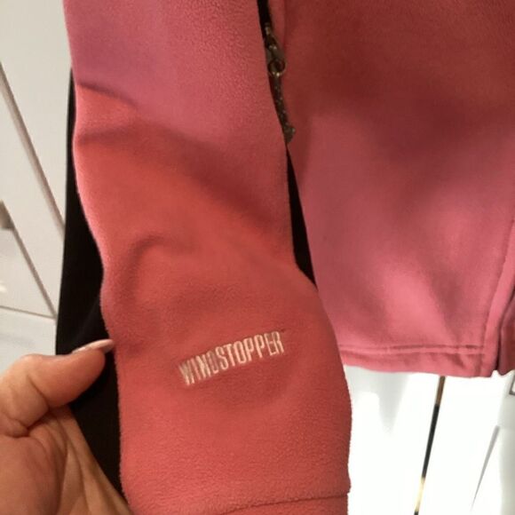 Mountain Hardware Windstopper Full Zip Jacket Sz 8 Pink Black Fleece Pockets Hik - Picture 3 of 11